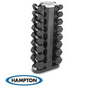 Hampton Urethane Dura-Bell 8 Pair Vertical Racking Dumbbell Set with one V-2-8 Rack