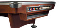 Brunswick Gold Crown VI Pool Table Shown in Mahogany and Optional Gully Return