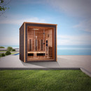 Golden Designs Visby 3 Person Outdoor-Indoor PureTech™ Hybrid Full Spectrum Sauna (GDI-8223-01) - Canadian Red Cedar Interior