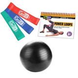 Stability Exercise Ball, GoFit PowerLoops Exercise Bands with Training Manual