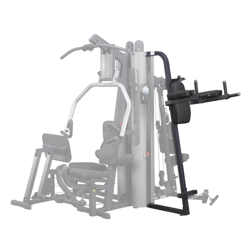 BodySolid G9S Two-Stack Gym - Shown with Vertical Knee Raise and Dip Station Upgrade