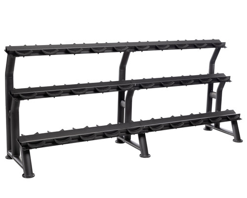 Hampton Pro-Style & Gel-Grip Racks, 3-Tier Fixed Pro-Style Dumbbell Saddle Rack (3T-SDL-15)