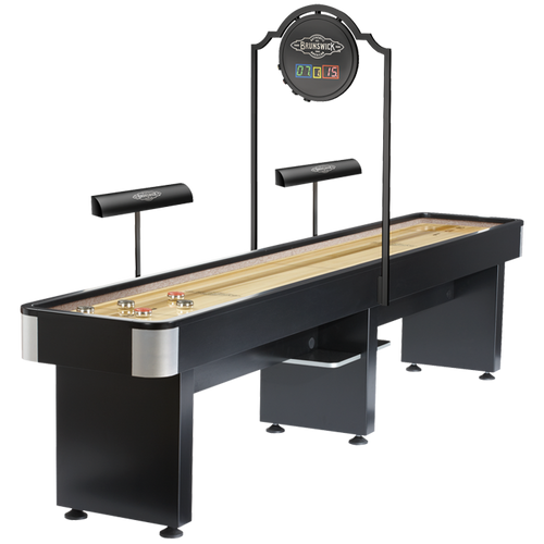 Brunswick Delray II 12ft. Shuffleboard Table Shown with Optional Light Set and Scorer