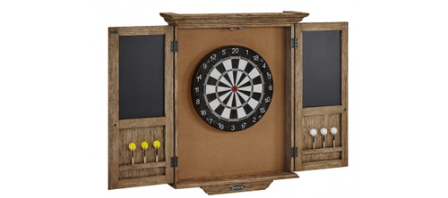 Brunswick Dart Board Cabinet - RUSTIC DARK BROWN - Dartboard and Darts NOT Included