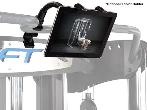 BodyCraft XFT Functional Trainer Shown with Optional Tablet Holder