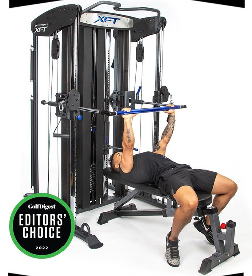 BodyCraft XFT Functional Trainer Shown with Optional Bench