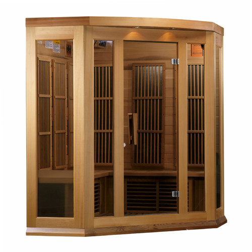 Maxxus 3-Person Corner Low EMF (Under 8MG) FAR Infrared Sauna (Canadian Red Cedar)