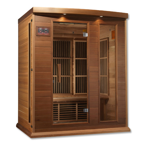 Maxxus 3-Person Near Zero EMF (Under 2MG) FAR Infrared Sauna (Canadian Red Cedar)