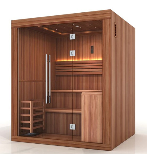 Golden Designs "Osla Edition" 6 Person Traditional Sauna - Canadian Red Cedar Interior and Pacific Premium Clear Cedar Exterior