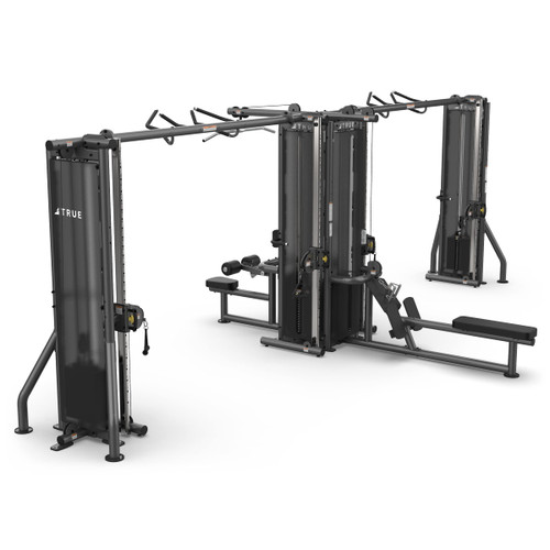 True Fitness TMS6000 Modular Frame With Dual Cable Crossovers (TMS6000 Shown with Optional Lat Pull Down, Seated Row and Shrouds)