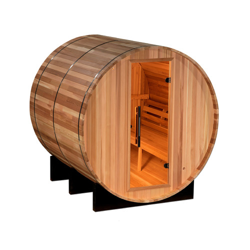 Golden Designs "Uppsala" 4 Person Barrel Traditional Steam Sauna - Canadian Red Cedar