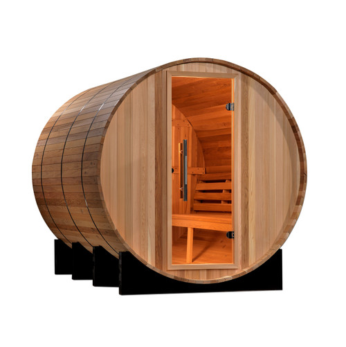 2022 Golden Designs "Marstrand" 6 Person Barrel Traditional Steam Sauna - Canadian Red Cedar