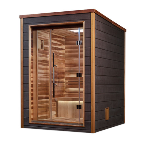 Golden Designs Narvik 2 Person Outdoor-Indoor Traditional Sauna (GDI-8202-01) - Canadian Red Cedar Interior