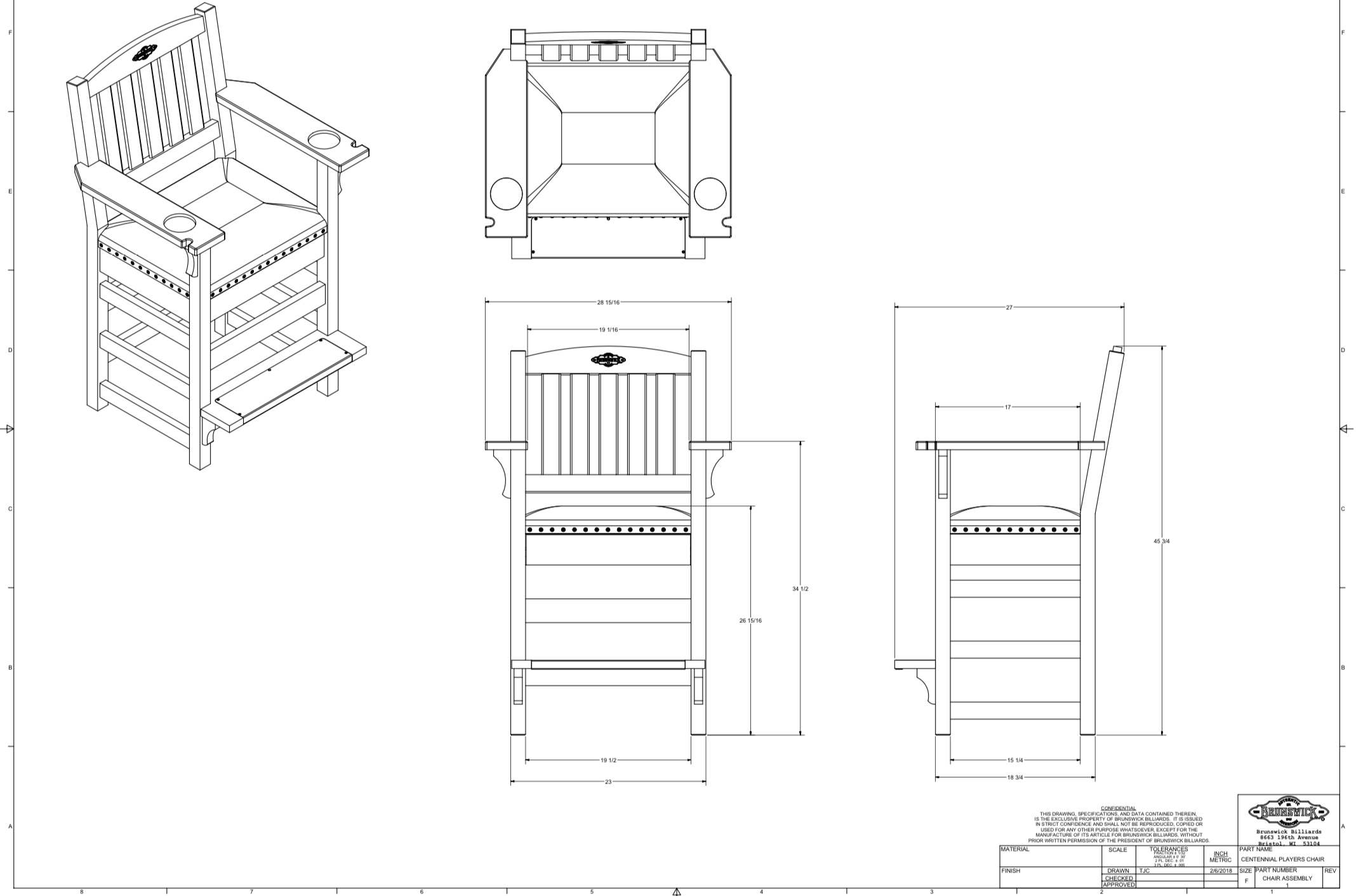 CENTENNIAL PLAYER'S CHAIR SCHEMATIC