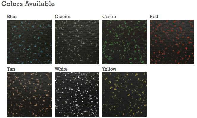 A graphic showing different colors of rubber flooring - image