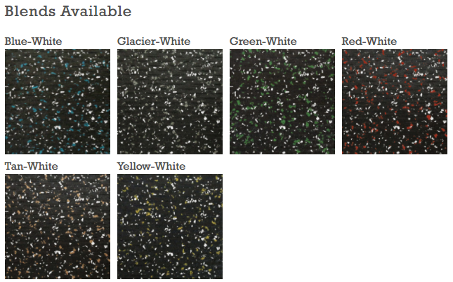 A display of different Blend colors of rubber flooring - image