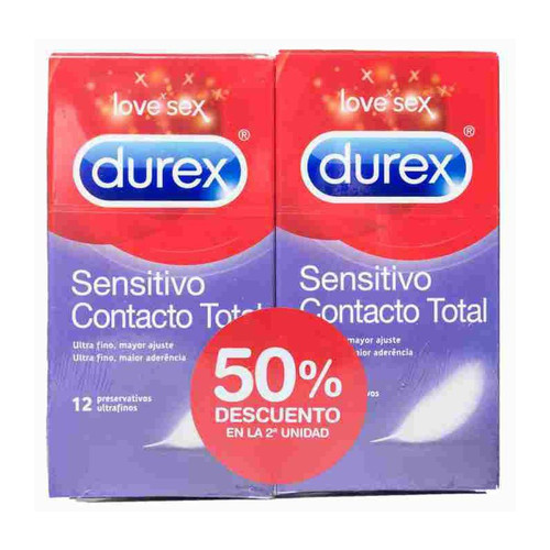 Durex sensitivo contacto total preservativo duplo