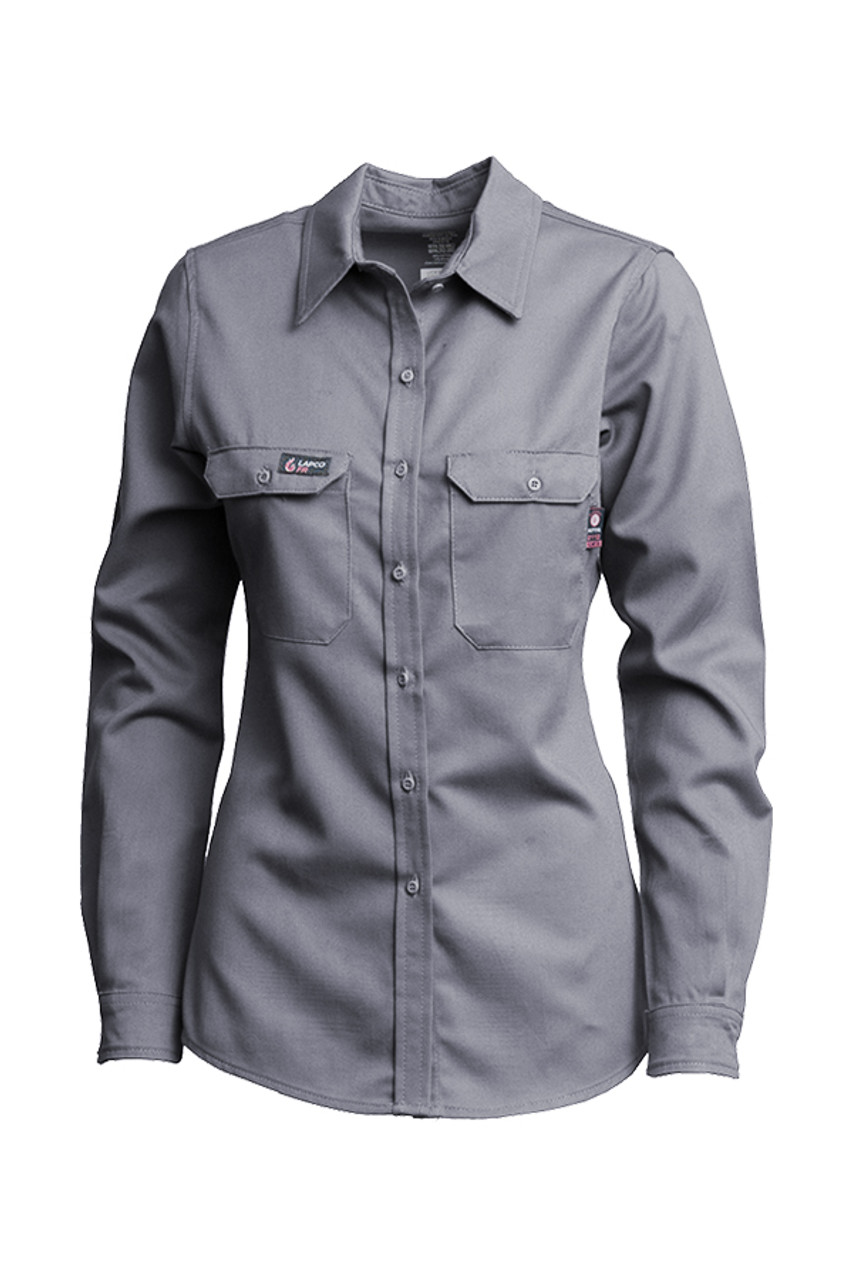 7oz. Ladies Gray FR Uniform Shirts | Advanced Comfort 88/12