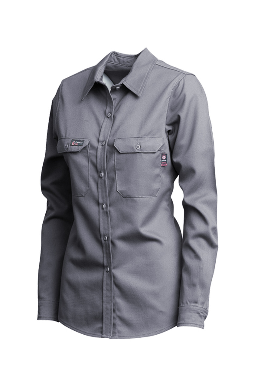 7oz. Ladies Gray FR Uniform Shirts | Advanced Comfort 88/12