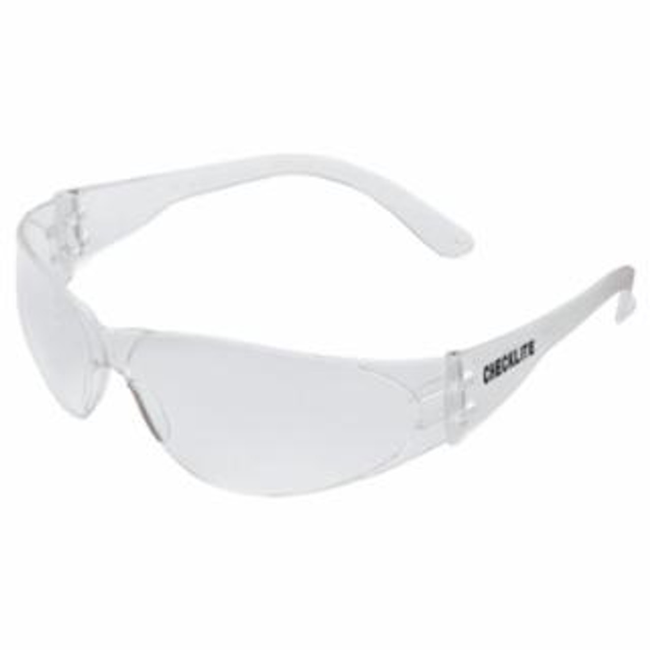 10 PACK Checklite® CL1 Frameless Safety Glasses, Polycarbonate Clear Lens, Duramass®, Clear Polycarbonate Temples