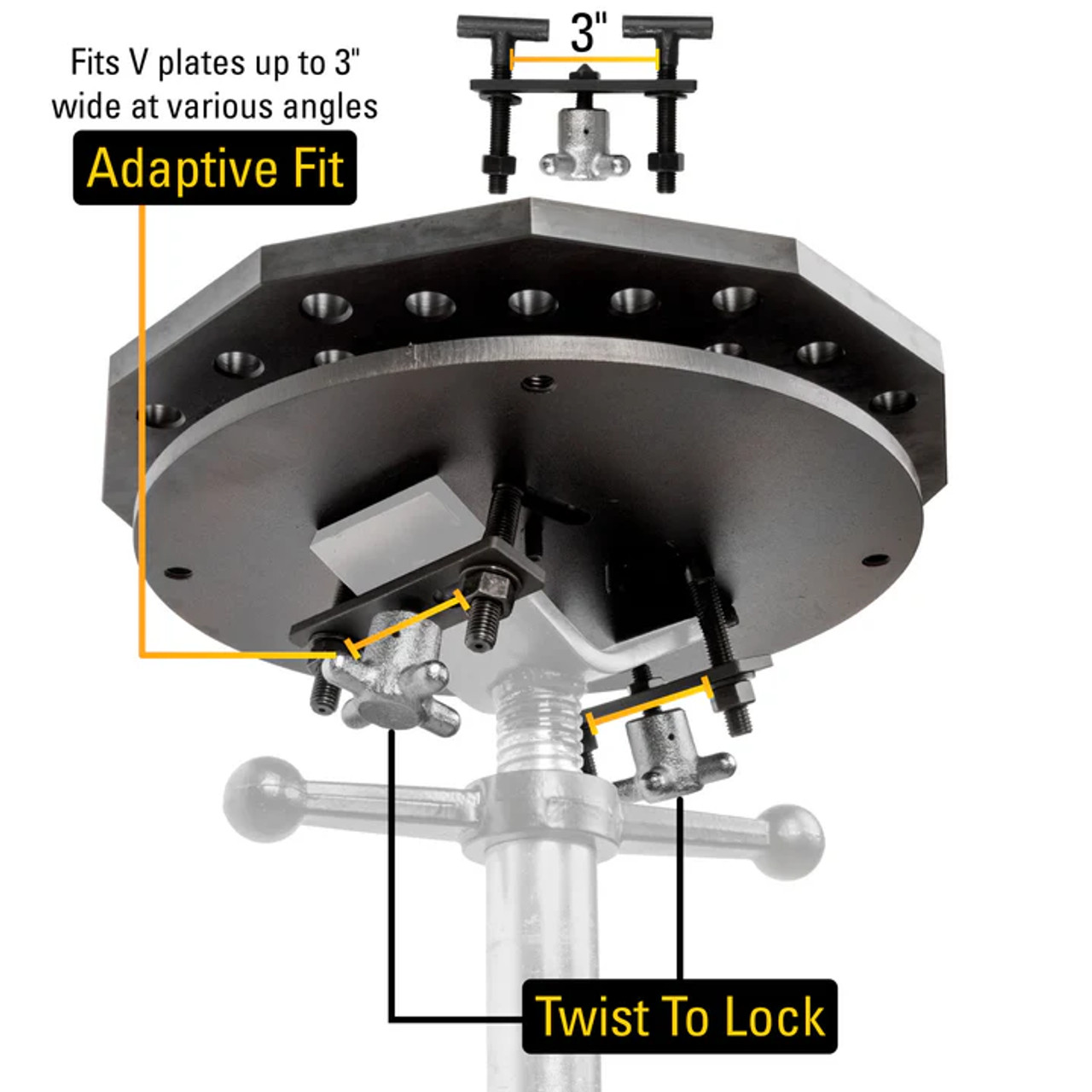 Scout Tripod Caster, 14" Diameter, Work Stand, 5/8" System
