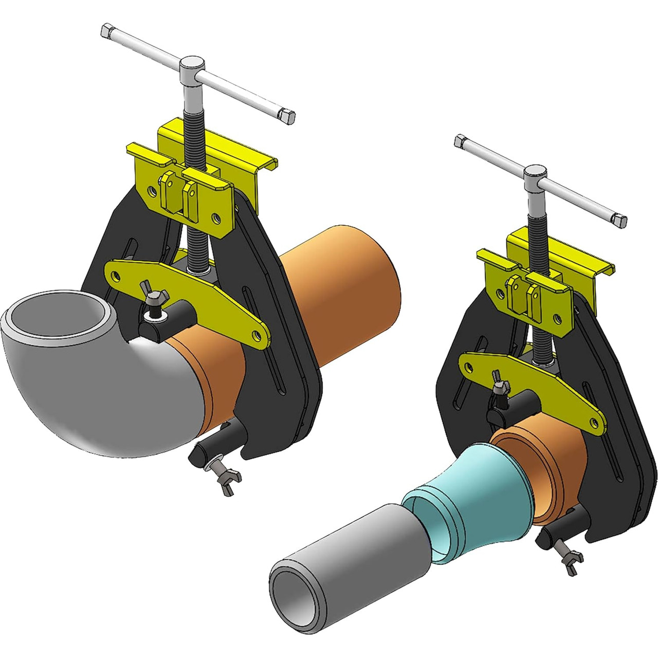 Pipe Alignment Clamp, Pipe Diameter Capacity: 2" - 6", Fit-Up Clamp, Quick Acting Screws, Stainless Steel Contact Adjustment Screws