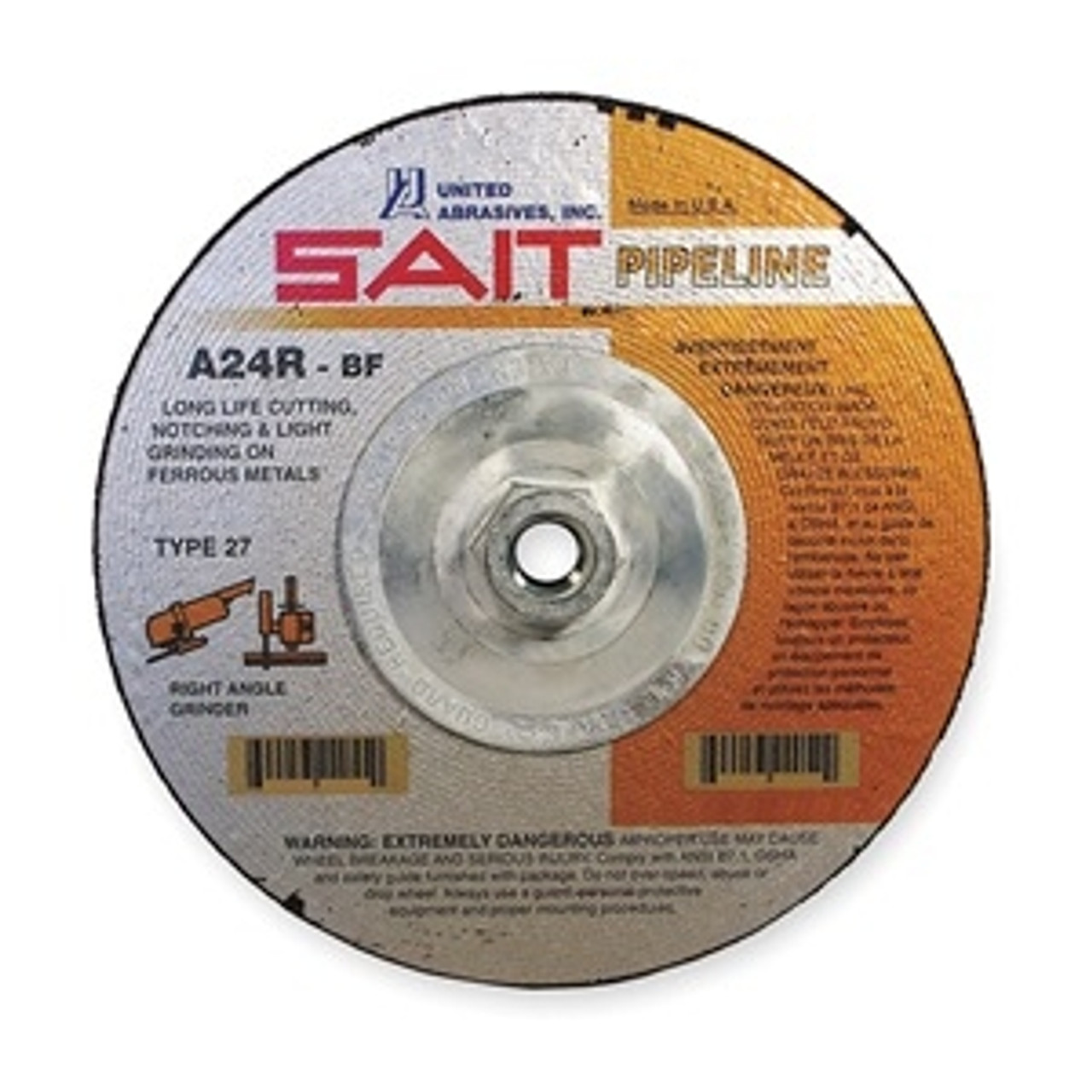 SAIT 22130 Type 27 4-1/2"x1/8"x5/8-11 Pipeline *FREE SHIPPING*