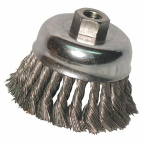 Knot Wire Cup Brush, 4 in Dia., 5/8-11 Arbor, .02 in Carbon Steel*free shipping*