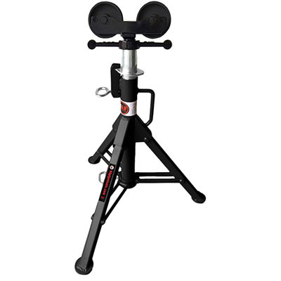 B&B 29-50in Roller Head Folding Pipe Jack Stand with Rubber Wheels