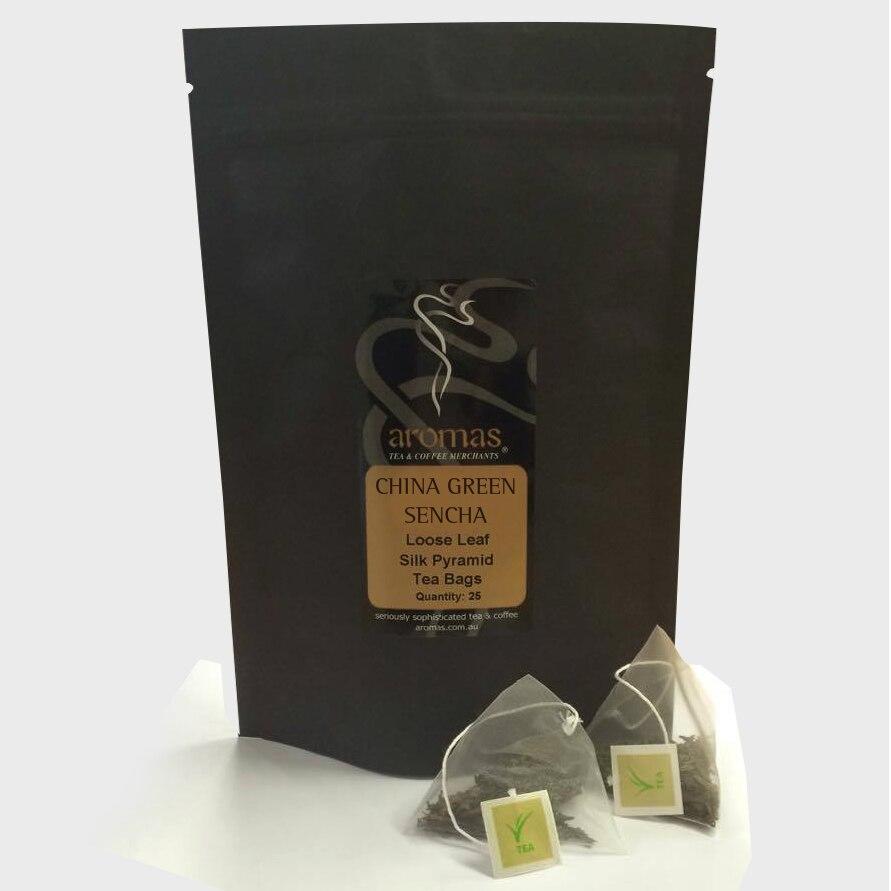 Silk Pyramid Tea - CHINA GREEN SENCHA 25 Bags