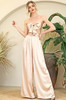 Satin Two piece tie front crop top and wide leg pants set