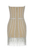 Lolita Rhinestone Embellished Corset Mini Dress  Beige