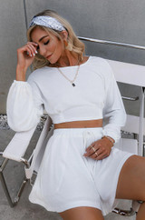 two-piece white lounge set