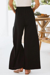 black wide leg relaxed fit pants