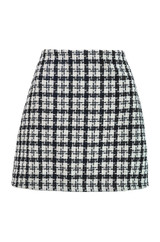 classic woolen a-line high waist plaid mini skirt