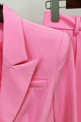 Pink Slim Fit Pantsuit