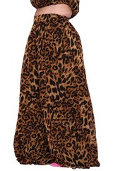 Plus Size Leopard Wide Leg Pants