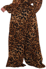 Plus Size Leopard Wide Leg Pants