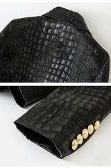 Faux Crocodile Leather Blazer