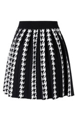 Houndstooth Pleated Knit Skirt