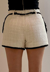 Dorsa High Waist Tweed Shorts