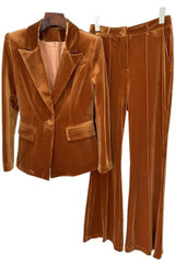 Adele Velvet Blazer Pants Set (Pantsuit)