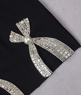 Deco Crystal Bow Slit Minidress