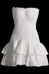 Broderie Anglaise Strapless Mini Dress