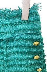 Teal Green Tweed Shorts