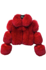 Elle Natural Fox Fur Crop Jacket