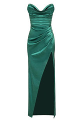 Lili Emerald Green Satin Maxidress