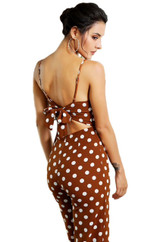 Brown Polka-dot Jumpsuit