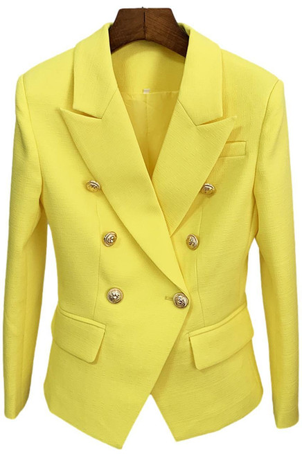 Nadia Yellow Double Breasted Blazer