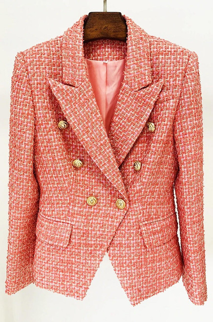 Louis Vuitton Tricolor Bouclé Tweed Blazer Deep Navy. Size 38